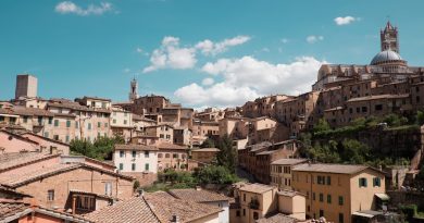 houses under green sky