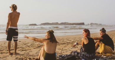 group of people on beach